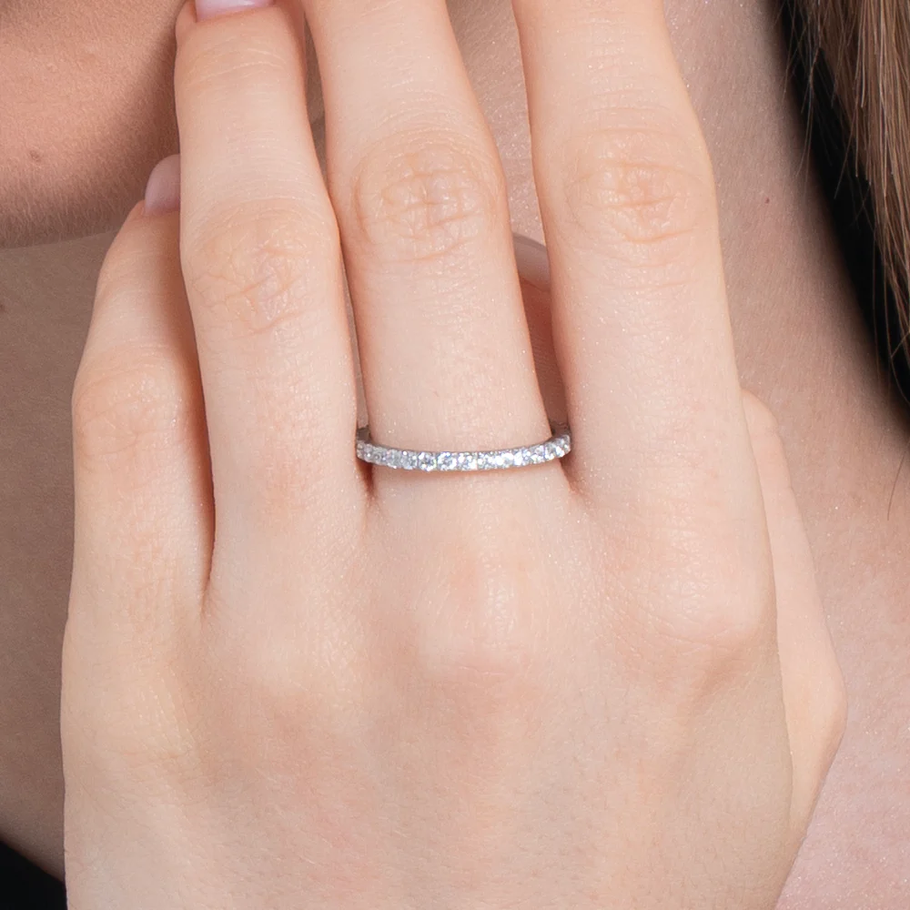 ANILLO DE MUJER EN ACERO CON CRISTALES BLANCOS - Imagen 2