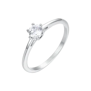 ANILLO DE ACERO PARA MUJER CON CRISTAL BLANCO