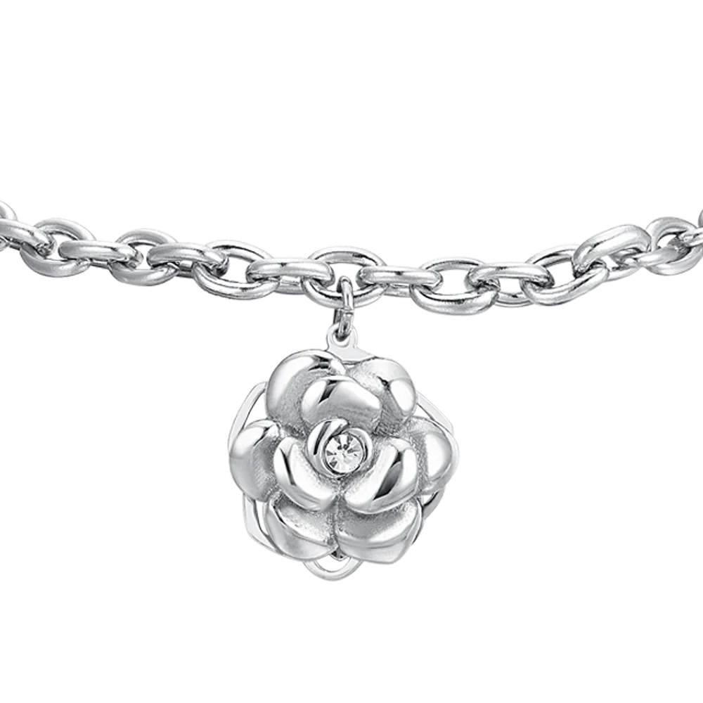 PULSERA DE ACERO PARA MUJER ROSA GIRATORIA - Imagen 4