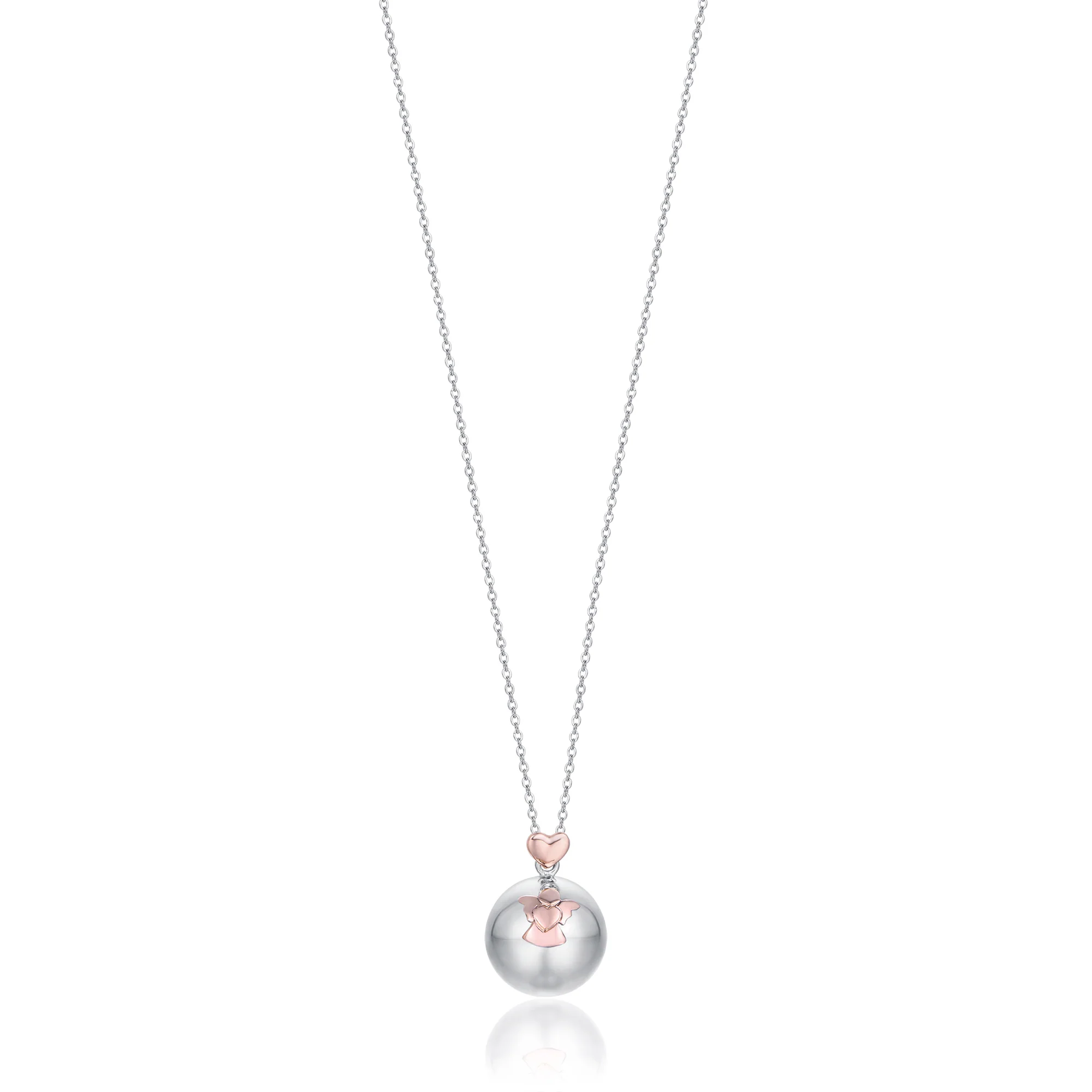 COLLAR DE LLAMADA DE ÁNGEL CON ANGEL Y CORAZON DE ACERO - Imagen 2