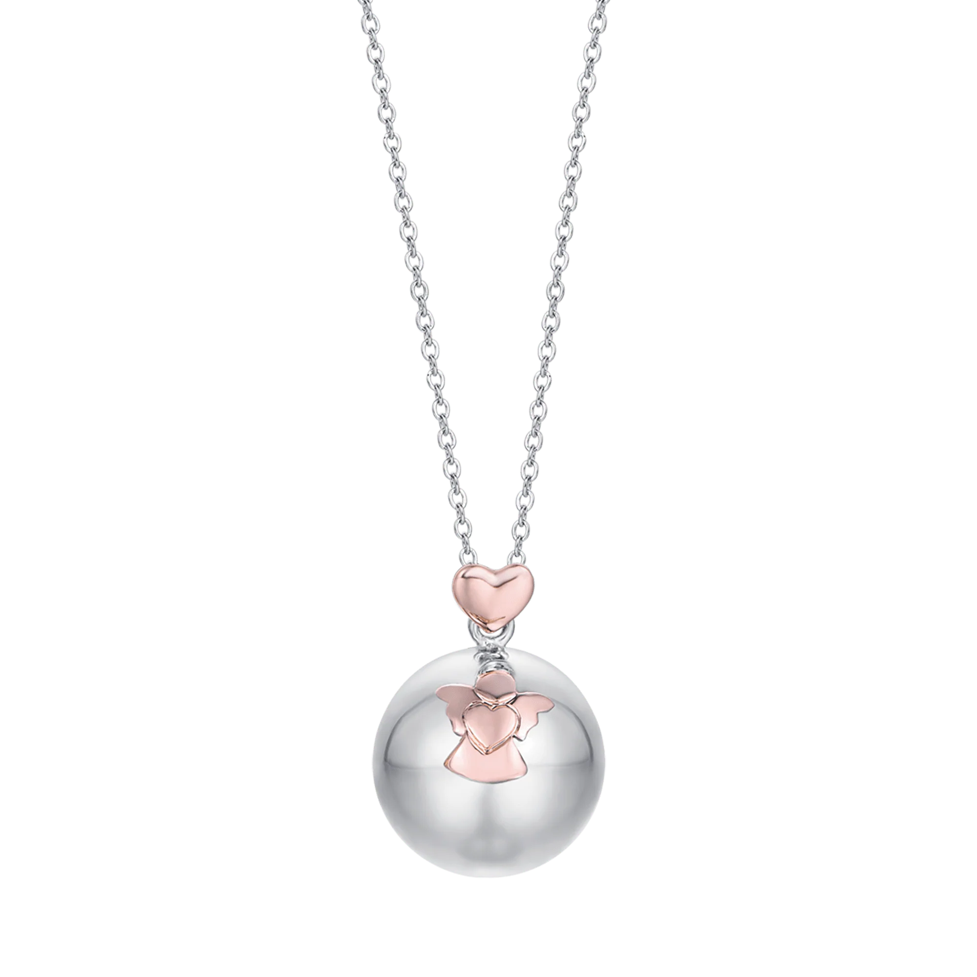COLLAR DE LLAMADA DE ÁNGEL CON ANGEL Y CORAZON DE ACERO - Imagen 3
