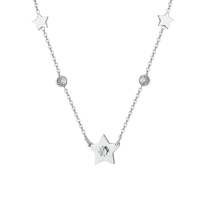 CADENA DE ACERO PARA MUJER CON ESTRELLAS Y CIRCONITAS