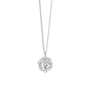CADENA DE ACERO PARA MUJER CON ROSA GIRATÓRIA