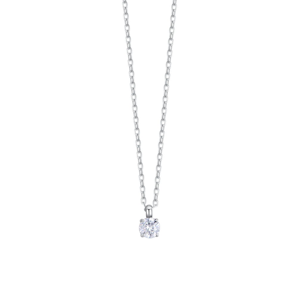 CADENA DE ACERO PARA MUJER CON CRISTAL BLANCO