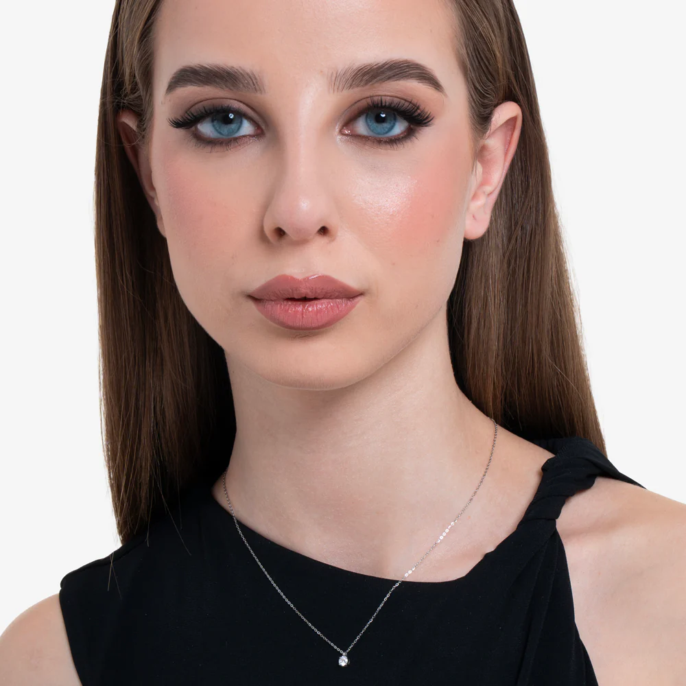 CADENA DE ACERO PARA MUJER CON CRISTAL BLANCO - Imagen 3