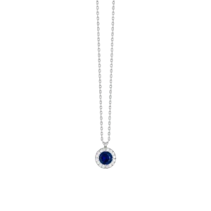 CADENA DE ACERO PARA MUJER CON CIRCONITA AZUL Y BLANCA