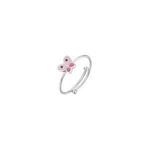 ANILLO DE ACERO PARA NIÑA CON MARIPOSA