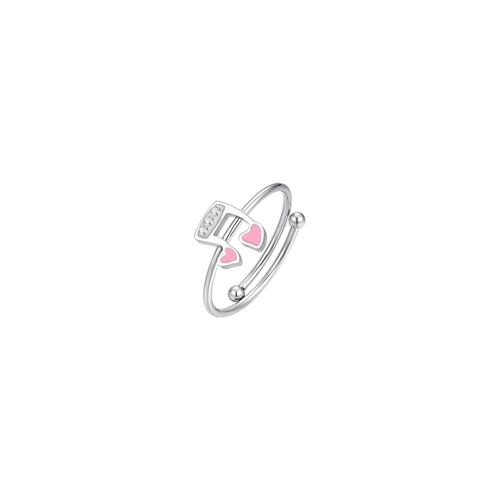 ANILLO DE ACERO PARA NIÑA CON NOTA MUSICAL