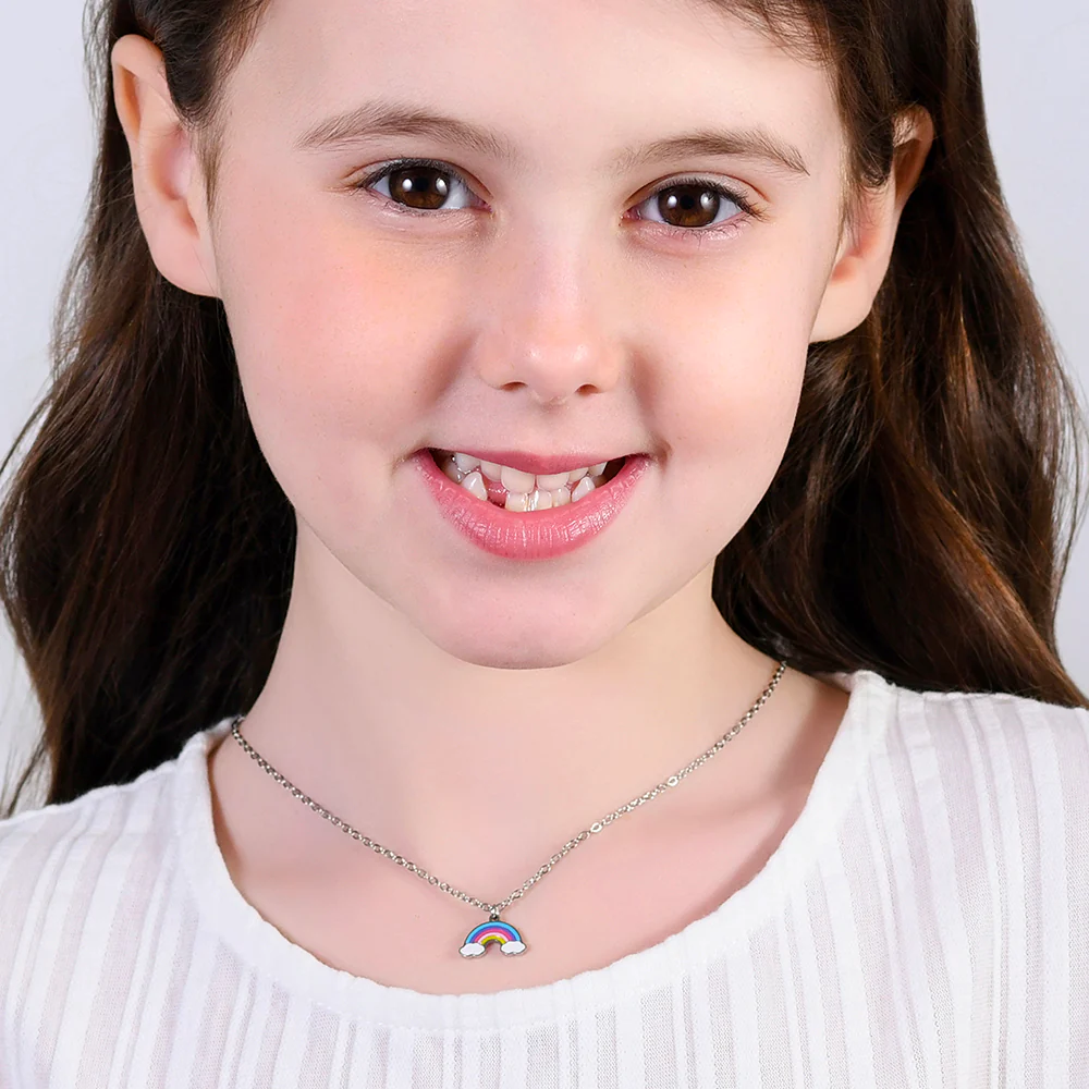 CADENA DE ACERO PARA NIÑA CON ARCOÍRIS - Imagen 3